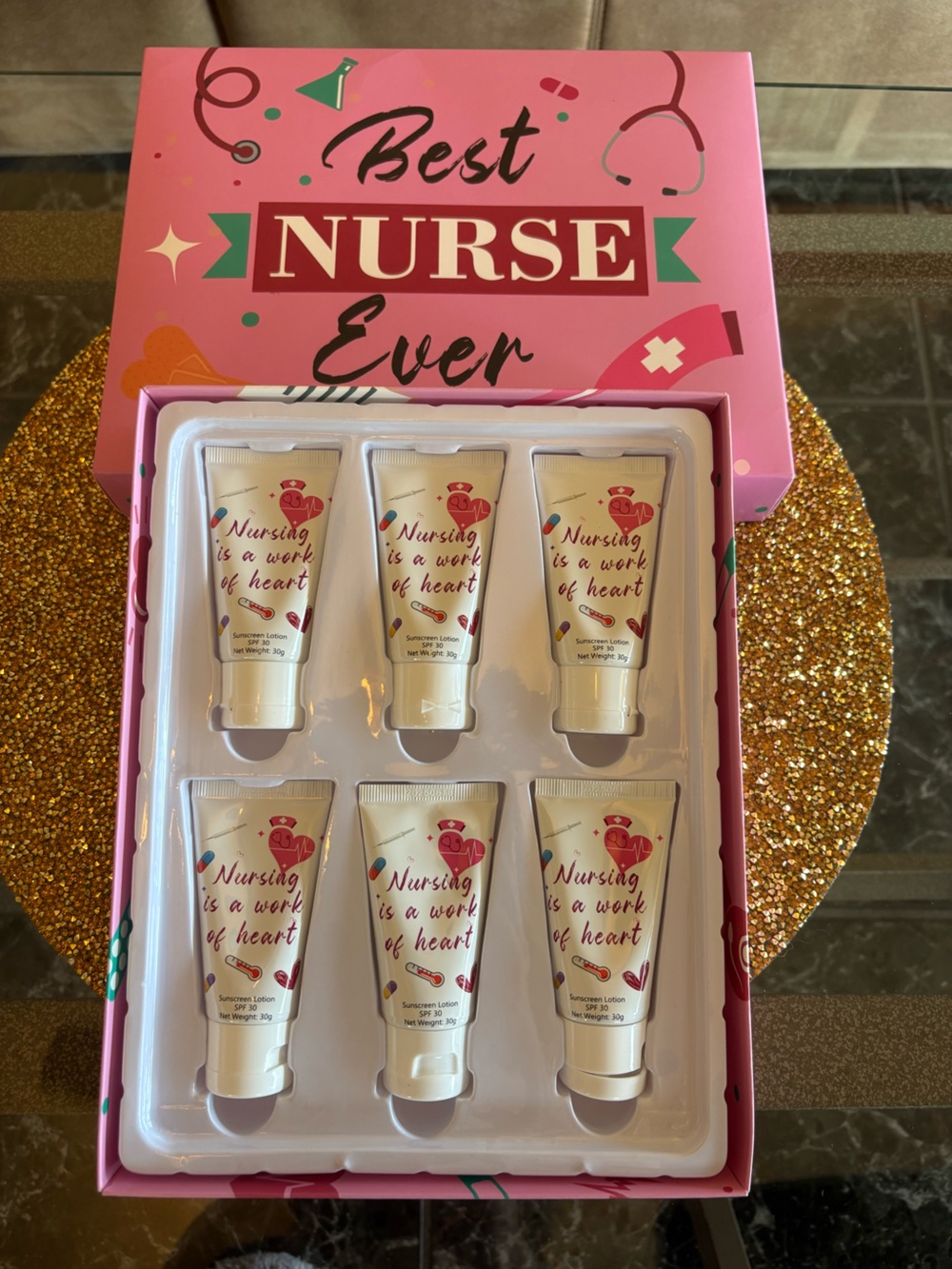 Best Nurse Ever NWT  Pink Sunscreen Lotion Gift Set - 6 Pack